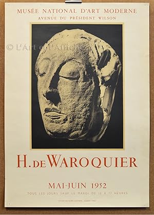 H. de WAROQUIER, Affiche lithographique d'exposition 1952.