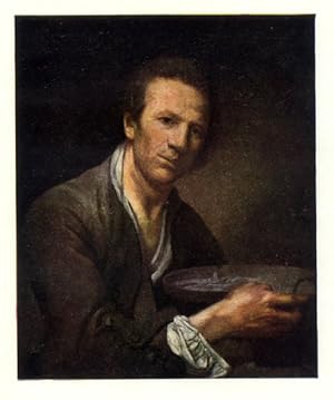 Portrait D'homme After Jean-Baptiste Greuze,Vintage Color Print