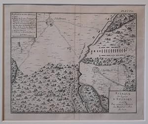 Landkarte / Plan "Attaque des Lignes d'Etlingen en 1734" (Ettlingen) (Pour Servir a l`Histoire du...