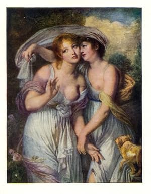 Les Deux Soeurs After Jean-Baptiste Greuze,Vintage Color Print