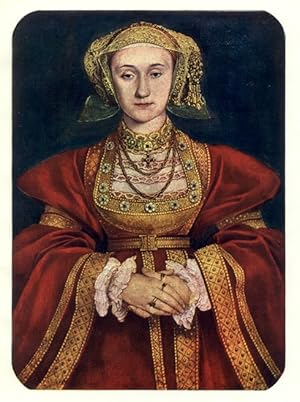 Portrait of Anne of Cleves after Hans Hobein,Vintage Color Print