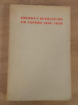 Immagine del venditore per Guerra y revolucin en Espaa 1936-1939, Tomo I venduto da Librera Eleutheria
