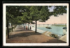 Bild des Verkufers fr Ansichtskarte Offenbach, Mainpromenade zum Verkauf von Bartko-Reher