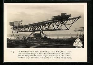 Ansichtskarte Rheinhausen, Erz-Verladebrücke im Hafen der Friedrich-Alfred-Hütte