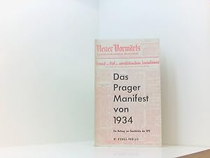 Bild des Verkufers fr Das Prager Manifest von 1934 zum Verkauf von Book Broker