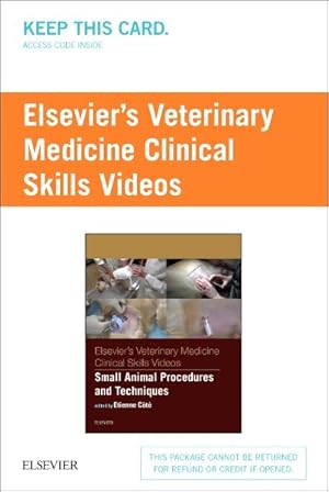 Bild des Verkufers fr Elsevier's Veterinary Medicine Clinical Skills Videos Access Code : Small Animal Procedures and Techniques zum Verkauf von GreatBookPrices