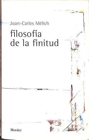 Imagen del vendedor de FILOSOFA DE LA FINITUD. a la venta por Librera Smile Books