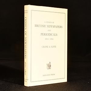 Seller image for A Census of British Newspapers and Periodicals 1620-1800 for sale by Rooke Books PBFA