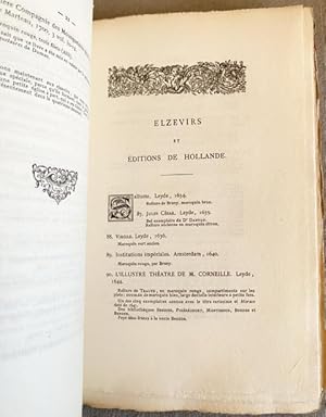 Bibliothèque d'un Bibliophile.1865 - 1885. Catalogue de la bibliothèque d'Eugène Paillet.