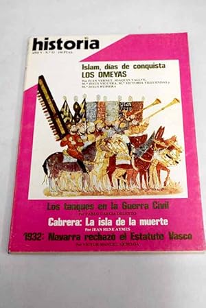 Bild des Verkufers fr Historia 16, Ao 1980, n 52:: Navarra ante el estatuto vasco (1932); Los tanques en la guerra civil; Cabrera, la isla de la muerte; Miguel Lpez de Legazpi: la conquista de las islas Filipinas; Los omeyas en Oriente; La independencia de Al-Andalus; Arte y literatura; Paso de la ciencia del mundo antiguo zum Verkauf von Alcan Libros