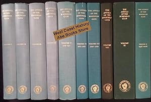 Immagine del venditore per Annals of the Bohemian Club, Complete Set: Volumes 1, 2, 3, 4, 5, 6, 7, 8, 9, 10. (1872 to 2008) venduto da West Coast History