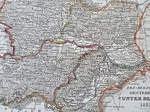 Lower Austria Unter den Enns Vienna Neustadt Baden 1850 detailed Meyer map