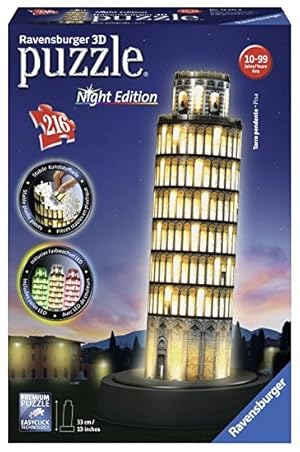 Ravensburger 125159 Puzzle 3D Schiefer Turm von Pisa bei Nacht