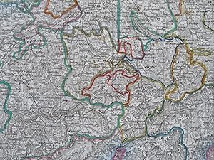 Switzerland Zurich Geneva Basel Lucerne Bern c. 1849 detailed Meyer map