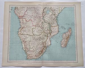 South Africa Madagascar Zimbabwe 1927-9 Italian huge detailed color map