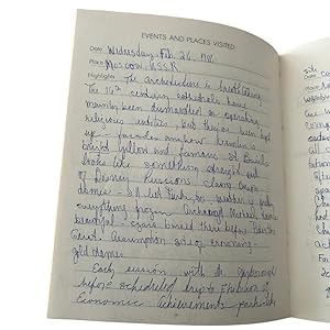 1986 Detailed Diary of a Visit to Cold War USSR (Soviet Union) Kept by an Observant Louisiana Edu...