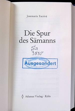Seller image for Die Spur des Smanns. for sale by books4less (Versandantiquariat Petra Gros GmbH & Co. KG)