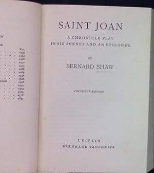 Saint Joan: A Chronicle Play in Six Scenes and an Epilogue