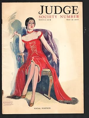 Seller image for Judge 3/21/1925-famous humor comic weekly-Raymond Thayer GGA cover-'Social Position'-Bill Holman-Milt Gross-R.B. Fuller-FN- for sale by DTA Collectibles