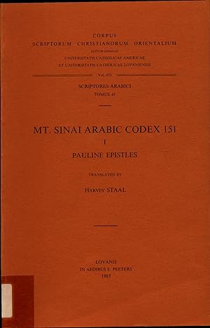 Bild des Verkufers fr MT. Sinai Arabic Codex 151 I Pauline Epistles - Scriptores Arabici Tomus 41 Volume 453 zum Verkauf von avelibro OHG