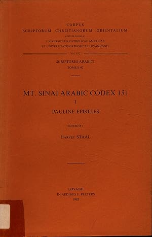 Bild des Verkufers fr MT. Sinai Arabic Codex 151 I Pauline Epistles - Scriptores Arabici Tomus 40 Volume 452 zum Verkauf von avelibro OHG