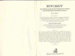 Bild des Verkufers fr EUV/AEUV - Das Verfassungsrecht der Europischen Union zum Verkauf von avelibro OHG