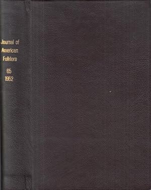 Seller image for Journal of American Folklore. 1952, complete Vol. 65, No. 255 - 258. - from the contents: Holger Olof Nygard - Narrative change in the european tradition of the 'Lady Isabel and the elf knight' ballad / Martha Champion Randle: Psychological types from Iroquois folktales / Boris Kremenliev: Proverbs of the bulgarian people / Douglas Taylor: Tales and legends of the Dominica Caribs / Ilhan Basgz: Turkish folk stories about the lives of minstrels. - for sale by Antiquariat Carl Wegner