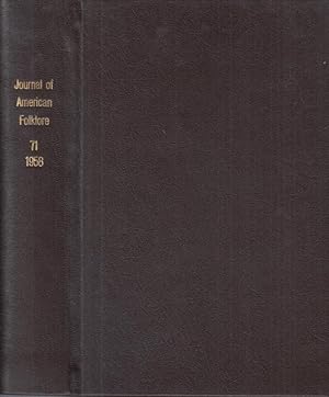 Bild des Verkufers fr Journal of American Folklore. 1958, complete Vol. 71. - from the contents: Melville and Frances Herskovits - Sibling rivalry, the Oedipus complex, and myth / Francis Lee Utley: The study of folk literature: ist scope and use / M. B. Emeneau: Oral poets of south India - The Todas / E. Kathleen Gough: Cults of the dead among the Nayars. - zum Verkauf von Antiquariat Carl Wegner