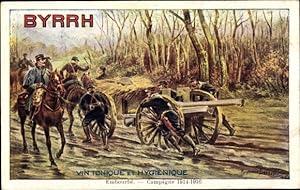 Künstler Ansichtskarte / Postkarte Reklame, Byrrh Vin Tonique, Französische Soldaten mit Geschütz...