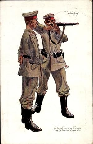 Ansichtskarte / Postkarte Reserve Infanterie Regiment No. 8, Unteroffizier und Mann, Gewehr