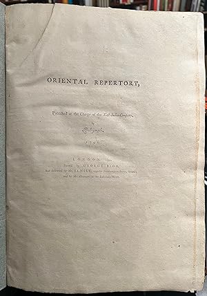 Imagen del vendedor de Oriental Repertory (Vol. I) . a la venta por Librera Astarloa