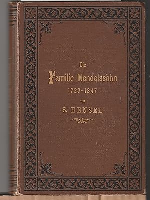 Imagen del vendedor de Die Familie Mendelssohn 1729-1847 Nach Briefen und Tagebchern Band I a la venta por BuchSigel