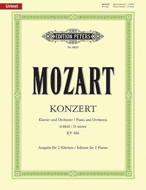 Bild des Verkufers fr Piano Concerto No. 20 in D Minor K466 Edition for 2 Pianos : Edition for 2 Pianos zum Verkauf von GreatBookPrices