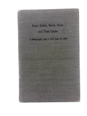 Bild des Verkufers fr Keats, Shelley, Byron, Hunt, and Their Circles A Bibliography July 1, 1950-June 30, 1962 zum Verkauf von World of Rare Books