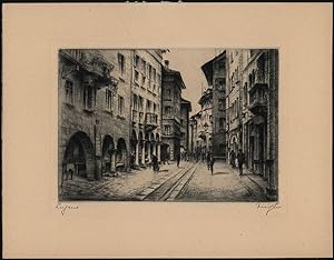 Lugano. [Signierte Original-Radierung / signed original etching].