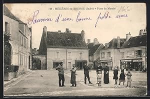 Carte postale Mézières-en-Brenne, Place du Marché