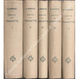 Image du vendeur pour Diritto delle Pandette. Note e riferimenti al Diritto Civile Italiano iniziate dai professori Carlo Fadda e Paolo Emilio Bensa e continuate da Pietro Bonfante coadiuvato dall'Avv. Prof. Fulvio Maroi. Vol. I - Introduzione; Del diritto in genere; Dei diritti in generale; Il diritto delle cose. Vol. II - Il diritto dei crediti. Vol. III - Diritto di famiglia; Il diritto ereditario. Vol. IV - Note dei professori Carlo Fadda e Paolo Emilio Bensa ai Libri I - Del diritto in genere; II - Dei diritti in generale. Vol. V - Note dei professori Carlo Fadda e Paolo Emilio Bensa al Libro III - Il diritto delle cose mis en vente par Libreria Antiquaria Giulio Cesare di Daniele Corradi