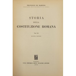 Bild des Verkufers fr Storia della Costituzione romana. Vol. II zum Verkauf von Libreria Antiquaria Giulio Cesare di Daniele Corradi