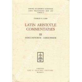 Bild des Verkufers fr Latin Aristotle Commentaries III. Index initiorum - index finium zum Verkauf von Libreria Antiquaria Giulio Cesare di Daniele Corradi