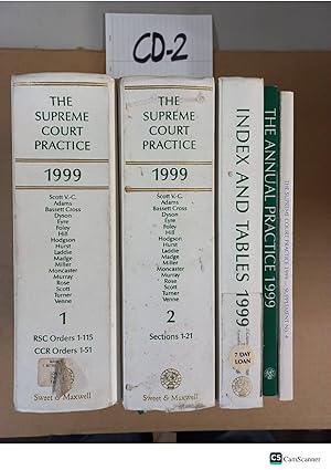 Imagen del vendedor de The Supreme Court Practice 1999 vol 1, 2 with index and tables a la venta por UK LAW BOOK SELLERS LTD