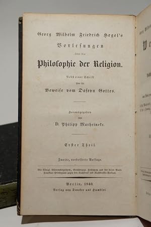 Hegel's Vorlesungen über die Philosophie der Religion (On the Philosophy of Religion. Sur la phil...