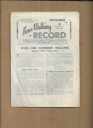 Seller image for Race-Walking Record : Official Organ of Road Walking Association, Southern Committee. November 1944. for sale by Gwyn Tudur Davies