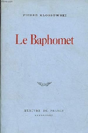 Seller image for Le Baphomet - roman. for sale by Le-Livre