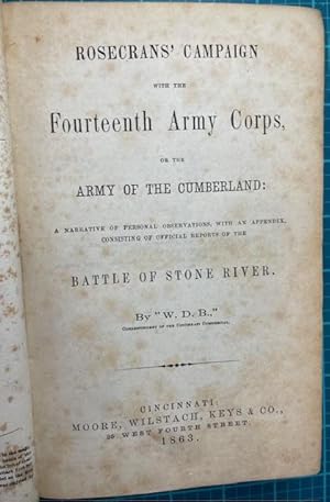 Imagen del vendedor de ROSENCRAN'S CAMPAIGN WITH 14TH ARMY CORPS a la venta por NorthStar Books