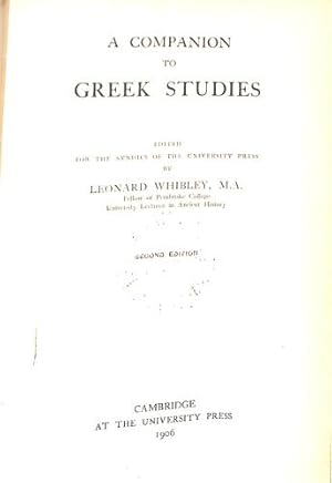 Seller image for A Companion to Greek Studies for sale by WeBuyBooks