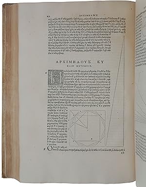 Seller image for Opera, quae quidem extant, omnia . nuncque primum & Graece Latine in lucem edita . adiecta quoque sunt Eutocii Ascalonitae in eosdem Archimedis libros commentaria item Graece & Latine, nunquam antea excusa for sale by SOPHIA RARE BOOKS