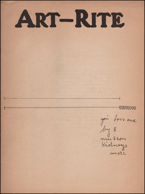 Imagen del vendedor de Art-Rite, No. 10 (Fall 1975) Performance a la venta por Specific Object / David Platzker