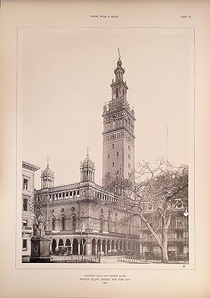 Seller image for Six Original Plates of Madison Square Garden, New York City, 1891; From A Monograph of the Work of Architecture of McKim, Mead & White, 1879-1915. for sale by William Chrisant & Sons, ABAA, ILAB. IOBA, ABA, Ephemera Society