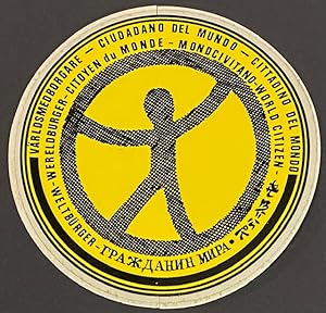 Imagen del vendedor de World Citizen [sticker repeating the phrase in ten languages] a la venta por Bolerium Books Inc.