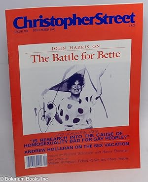 Bild des Verkufers fr Christopher Street: #208, Dec. 1993: The Battle for Bette zum Verkauf von Bolerium Books Inc.